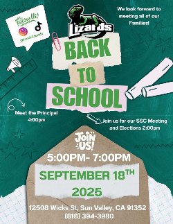 Back to School Night Flyer English